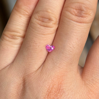 0.36ct Natural Pink Milky Sapphire Vietnam. Heart Shape. No Treatment.