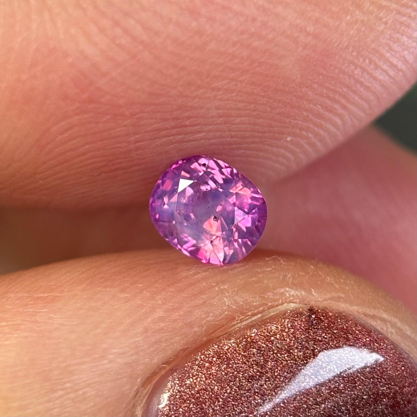 0.56 ct Natural Purple Milky Sapphire Vietnam. Cushion Shape. No Treatment.