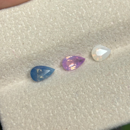 1,34ct Natural Pink-White-Blue Milky Sapphire Vietnam. Pear Shape. No Treatment Milky Sapphire Luc Yen.