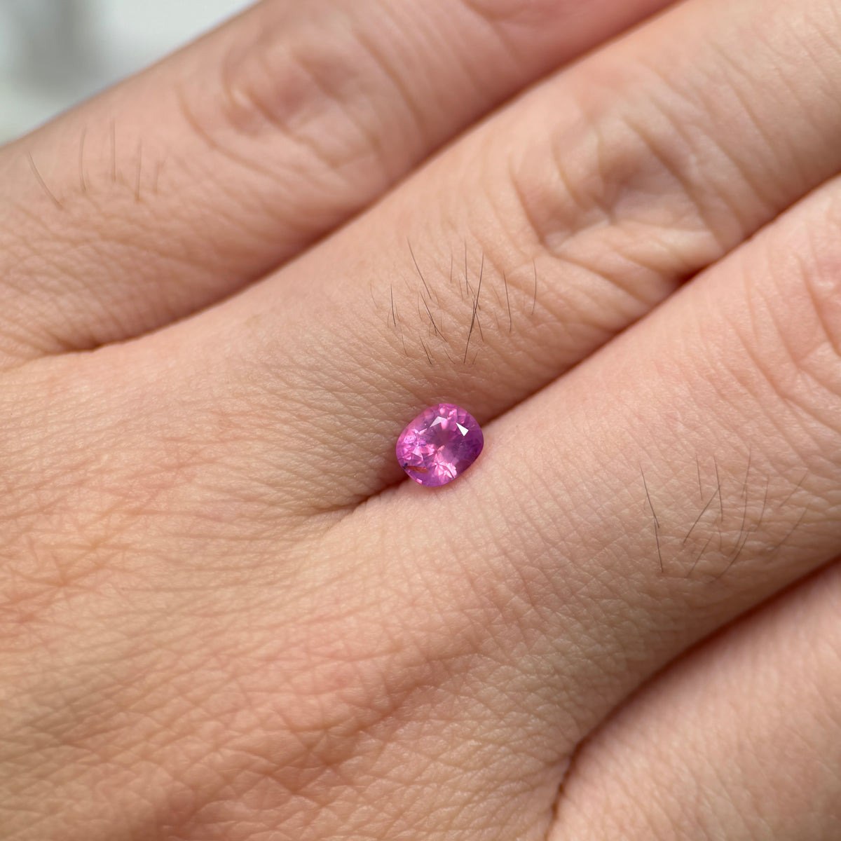 0,66ct Natural Pink Milky Sapphire Vietnam. Cushion Shape. No Treatment Milky Sapphire Luc Yen.