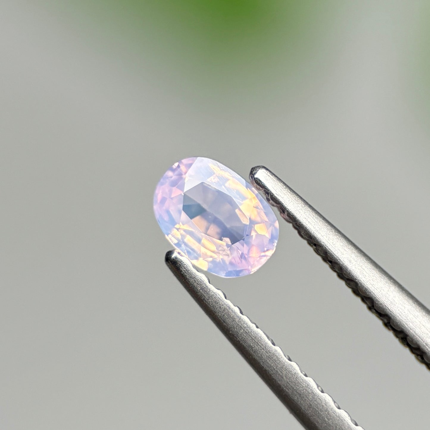 0.38 ct Natural Pinkish White Milky Sapphire Vietnam. Cushion Shape.