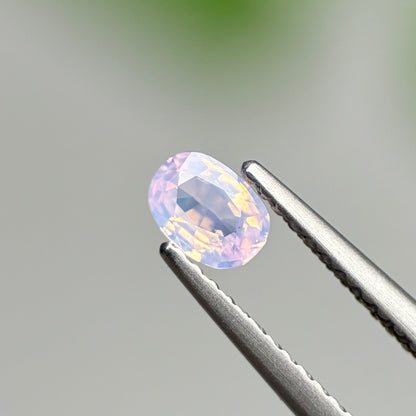 0.38 ct Natural Pinkish White Milky Sapphire Vietnam. Cushion Shape.