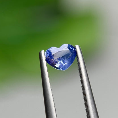 0.38 ct Natural Purple Milky Sapphire Vietnam. Heart Shape. No Treatment.