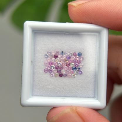 1,0ct/57Pcs Natural Sapphire Vietnam, Round Shape, C2 Quality, No Treatment Sapphire Luc Yen.