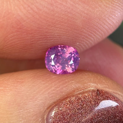 0.56 ct Natural Purple Milky Sapphire Vietnam. Cushion Shape. No Treatment.