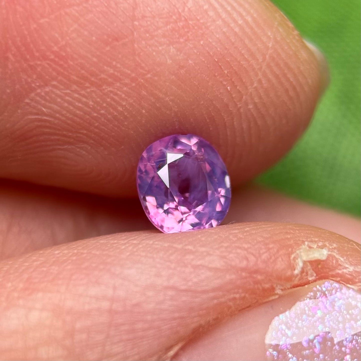 0.58ct Natural Pinkish Purple Milky Sapphire Vietnam.