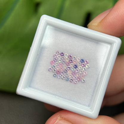 1,0ct/57Pcs Natural Sapphire Vietnam, Round Shape, C1 Quality, No Treatment Sapphire Luc Yen.