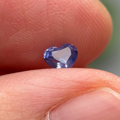 0.38 ct Natural Purple Milky Sapphire Vietnam. Heart Shape. No Treatment.