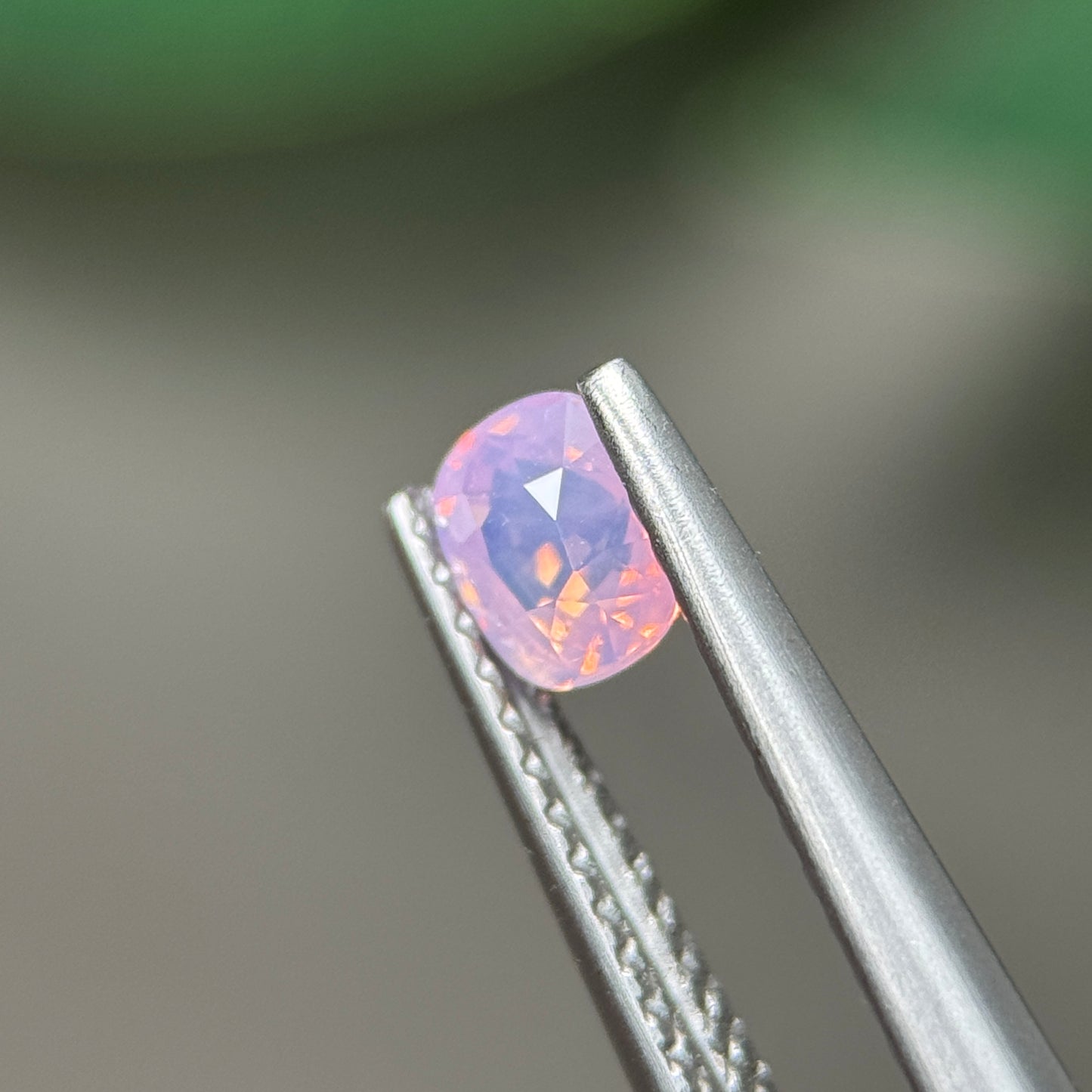 0.55 ct Natural Pink Milky Sapphire Vietnam. Cushion Shape. No Treatment.