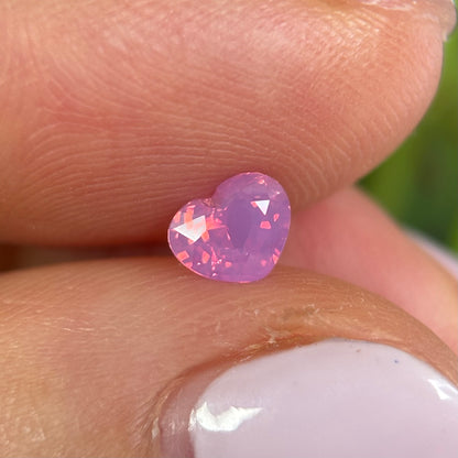 0.58ct Natural Pink Milky Sapphire Vietnam. Heart Shape. No Treatment.