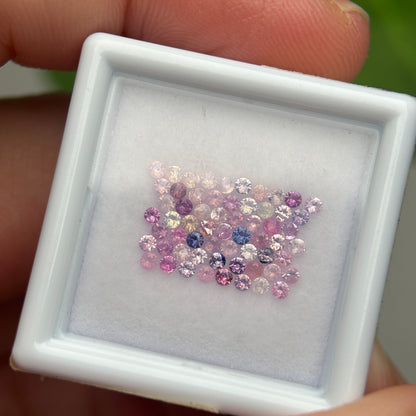 1,08ct/61Pcs Natural Sapphire Vietnam, Round Shape, C2 Quality, No Treament Sapphire Luc Yen.