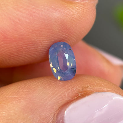 0.72ct Natural Purple - Blue Milky Sapphire Vietnam. Cushion Shape. No Treatment.