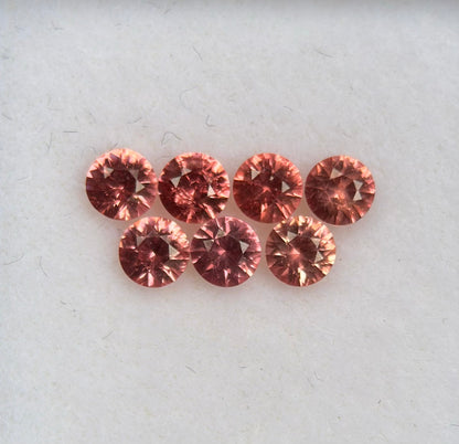 0,81 ct/ 7 Pcs Natural Brownish Orange Spinel Vietnam. Round Shape.