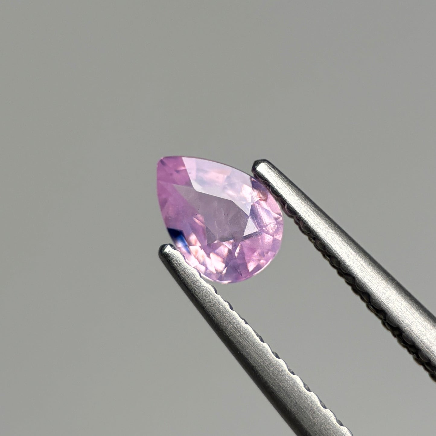 0.43 ct Natural Lite Pink Milky Sapphire Vietnam. Pear Shape.