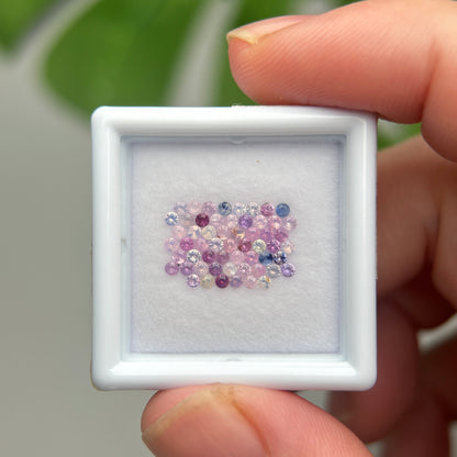 1,0ct/57Pcs Natural Sapphire Vietnam, Round Shape, C2 Quality, No Treatment Sapphire Luc Yen.