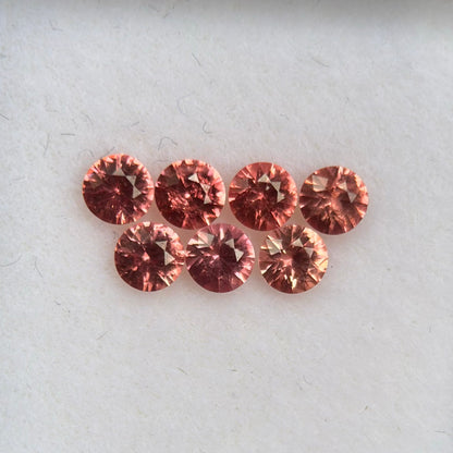0,81 ct/ 7 Pcs Natural Brownish Orange Spinel Vietnam. Round Shape.