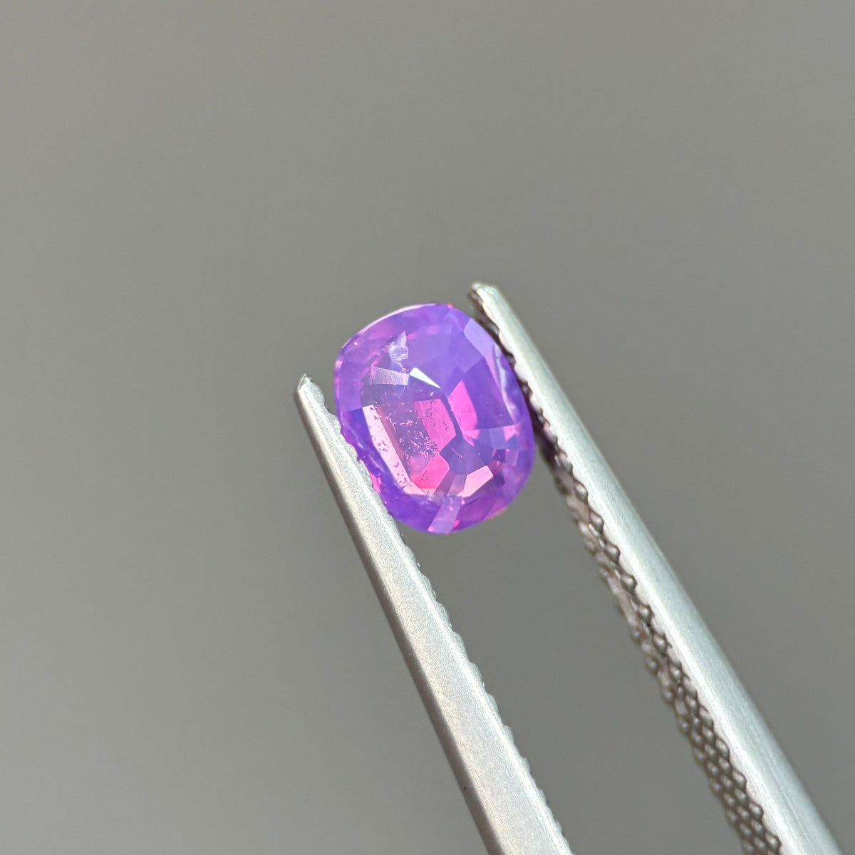 0.77ct Natural Pinkish Purple Milky Sapphire Vietnam. Cushion Shape. No Treatment Milky Sapphire Luc Yen.