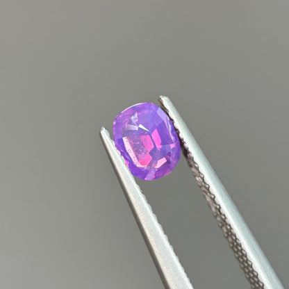 0.77ct Natural Pinkish Purple Milky Sapphire Vietnam. Cushion Shape. No Treatment Milky Sapphire Luc Yen.