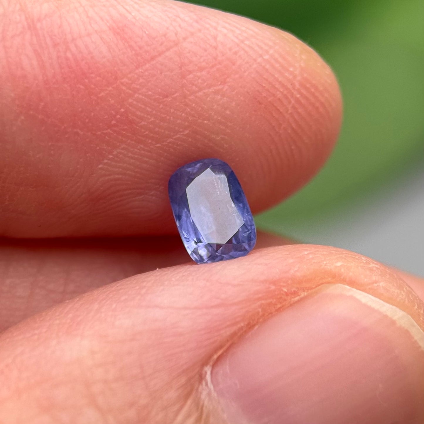 0.67 ct Natural Blue Milky Sapphire Vietnam. Cushion Shape. No Treatment.