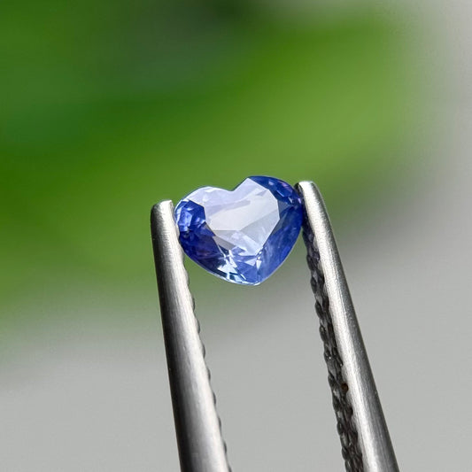 0.38 ct Natural Purple Milky Sapphire Vietnam. Heart Shape. No Treatment.