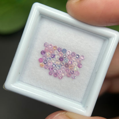 1,0ct/ 54Pcs Natural Sapphire Vietnam, Round Shape, C2 Quality, No Treatment Sapphire Luc Yen.