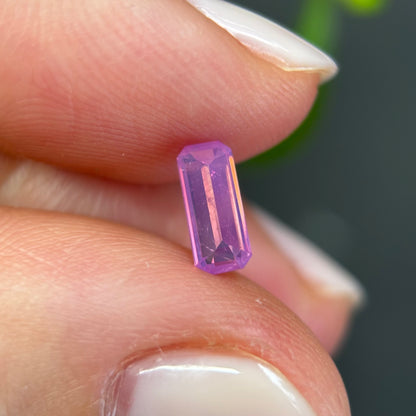 0.64 ct Natural Pink Milky Sapphire Vietnam. Emeral Shape. No Treatment.