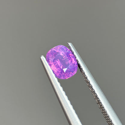 0.77ct Natural Pinkish Purple Milky Sapphire Vietnam. Cushion Shape. No Treatment Milky Sapphire Luc Yen.