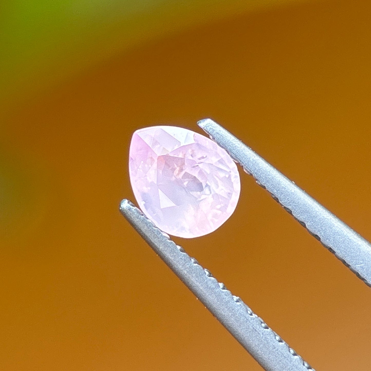 0.58 ct Natural Pink Milky Sapphire Vietnam. Pear Shape. Unheat.