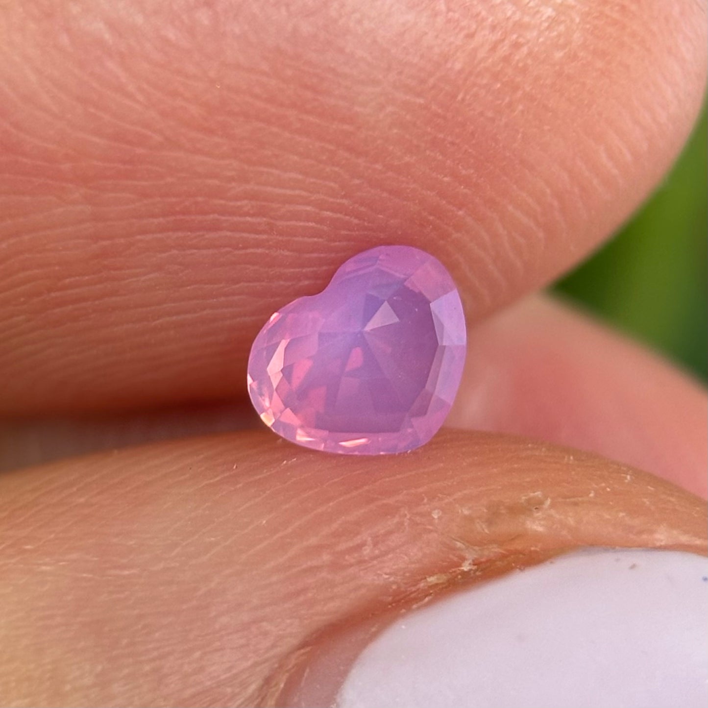 0.58ct Natural Pink Milky Sapphire Vietnam. Heart Shape. No Treatment.