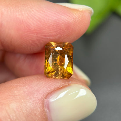2,3ct Natural Yellow Tourmaline Vietnam. Emerald Shape. No Treatment, No Heat Tourmaline Luc Yen.