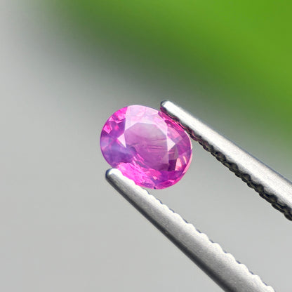 0.35 ct Natural Purplish Pink Milky Sapphire Vietnam. Cushion Shape.