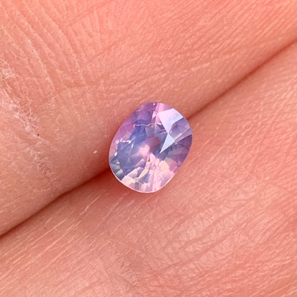 0.39 ct Natural Purplish White Milky Sapphire Vietnam. Cushion Shape. Unheat.