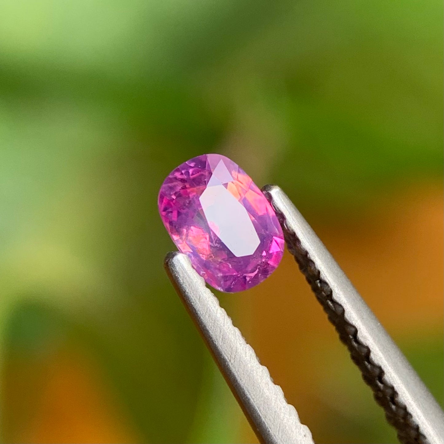 0.38 ct Natural Purplish Pink Milky Sapphire Vietnam. Cushion Shape. Unheat.