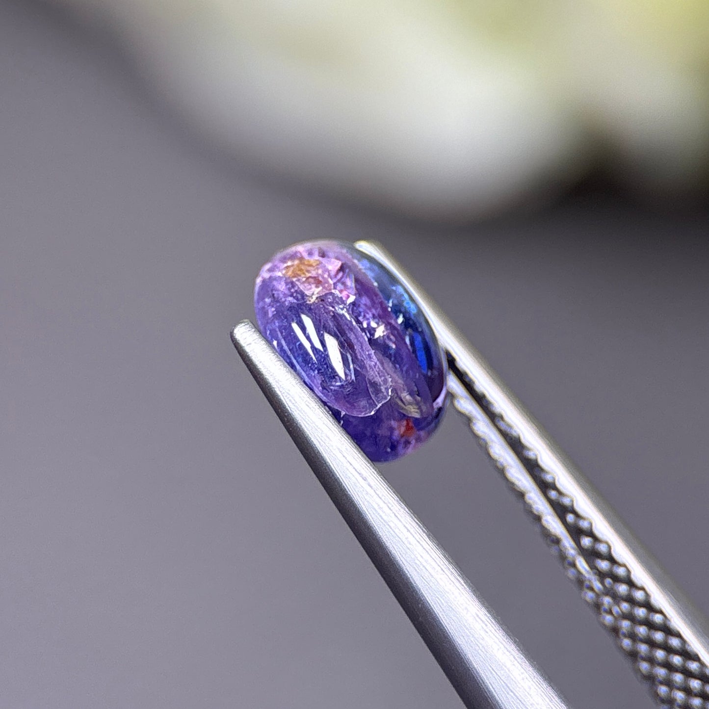 1.27ct Natural Purple-Blue Cacbochon Sapphire Viet Nam. No treatment.