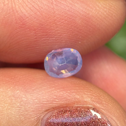 0.55 ct Natural White Milky Sapphire Vietnam. Oval Shape. No Treatment.