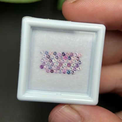 1,0ct/55Pcs Natural Sapphire Vietnam, Round Shape, C1 Quality, No Treatment Sapphire Luc Yen.