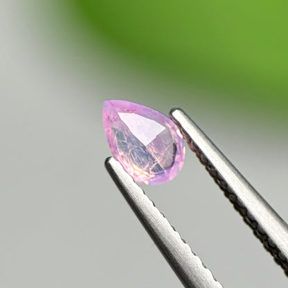 0.36 ct Natural Lite Pink Milky Sapphire Vietnam. Pear Shape.