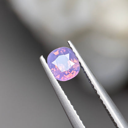 0,55ct Natural Pinkish Purple Milky Sapphire Vietnam. Cushion Shape. No Treatment Milky Sapphire Luc Yen.