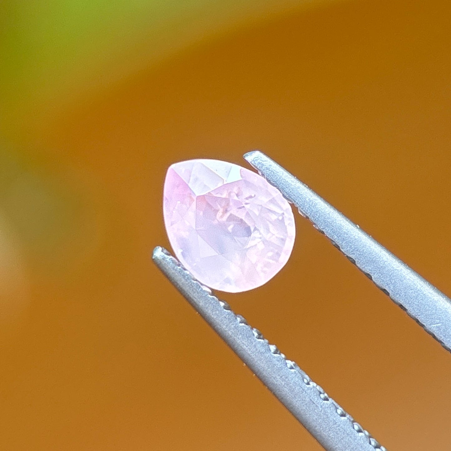 0.58 ct Natural Pink Milky Sapphire Vietnam. Pear Shape. Unheat.