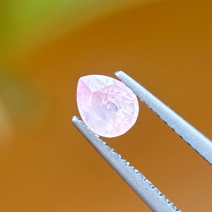 0.58 ct Natural Pink Milky Sapphire Vietnam. Pear Shape. Unheat.