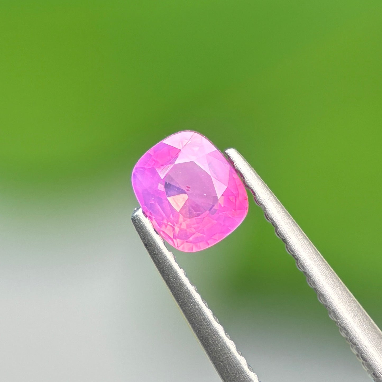 0.6 ct Natural Pink Milky Sapphire Vietnam. Cushion Shape. No Treatment.
