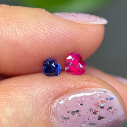 0.22 & 0.34 ct Natural Blue and Pink Milky Sapphire Vietnam.