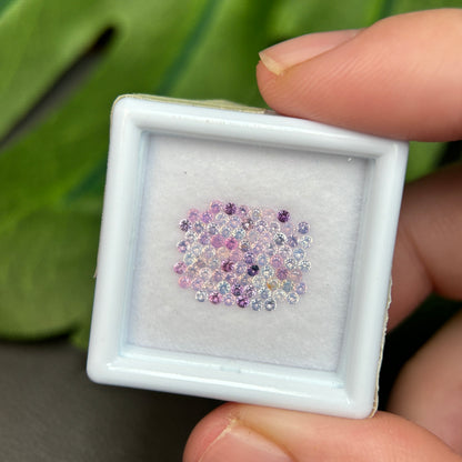 1,0ct/78Pcs Natural Sapphire Vietnam, Round Shape, C1 Quality, No Treatment Sapphire Luc Yen.