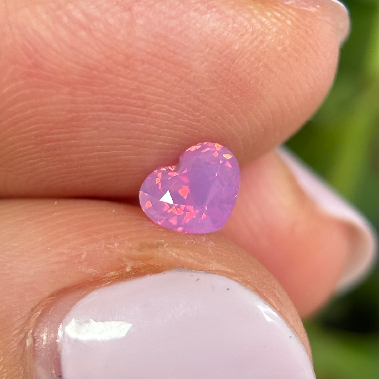 0.58ct Natural Pink Milky Sapphire Vietnam. Heart Shape. No Treatment.