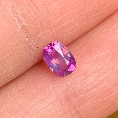 0.38 ct Natural Purplish Pink Milky Sapphire Vietnam. Cushion Shape. Unheat.