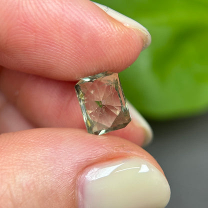 2,25ct Natural Yellowish Green Tourmaline Vietnam. Emerald Shape. No Treatment, No Heat Tourmaline Luc Yen.