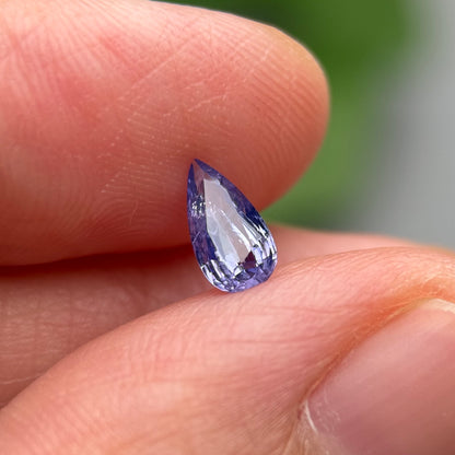0.58 ct Natural Blue Milky Sapphire Vietnam. Pear Shape. No Treatment.