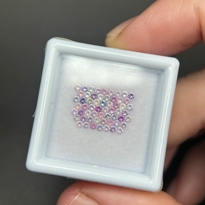 1,0ct/ 58Pcs Natural Sapphire Vietnam, Round Shape, C1 Quality, No Treatment Sapphire Luc Yen.
