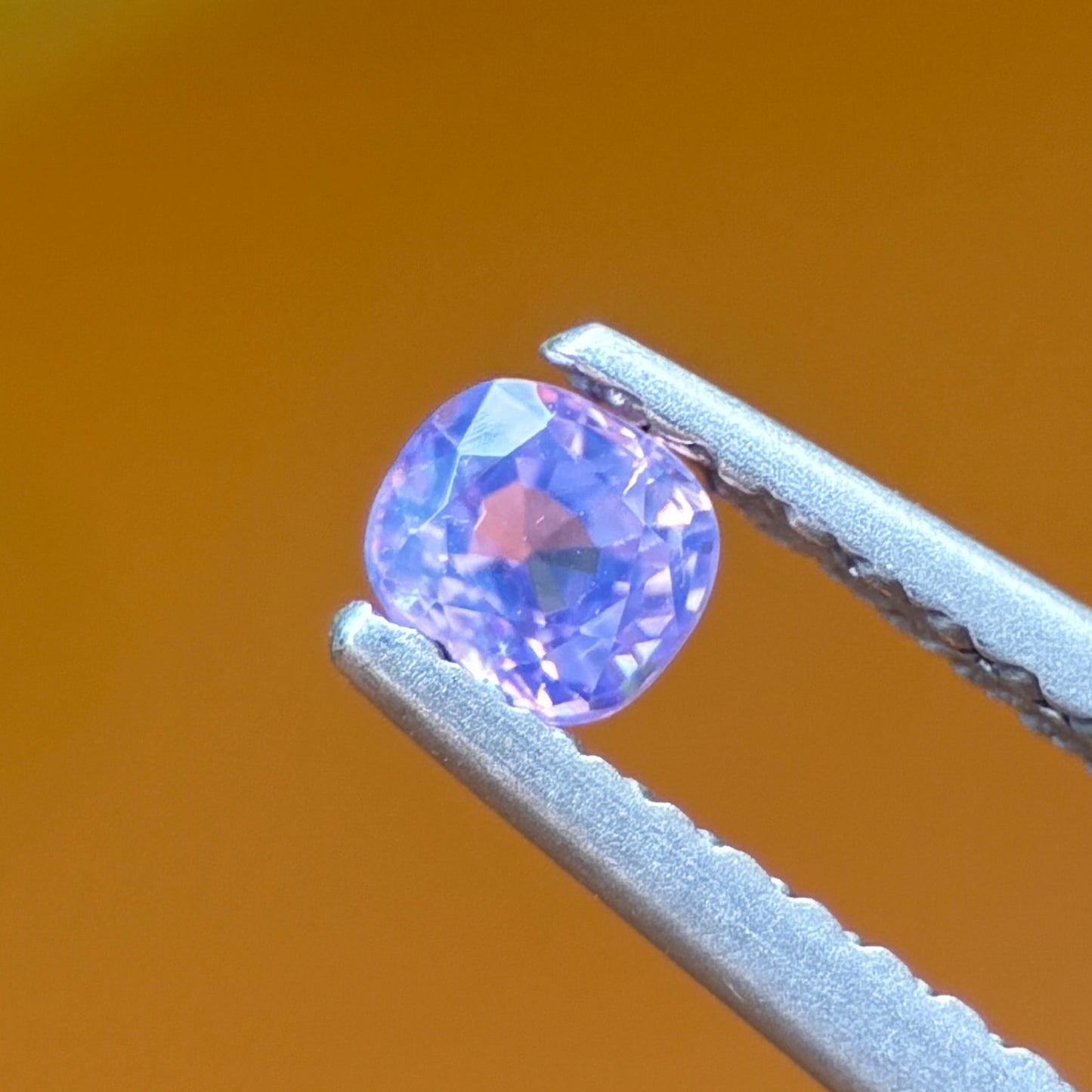 0.20 ct Natural Purple milky Sapphire Vietnam. Cushion Shape. No Treatment.