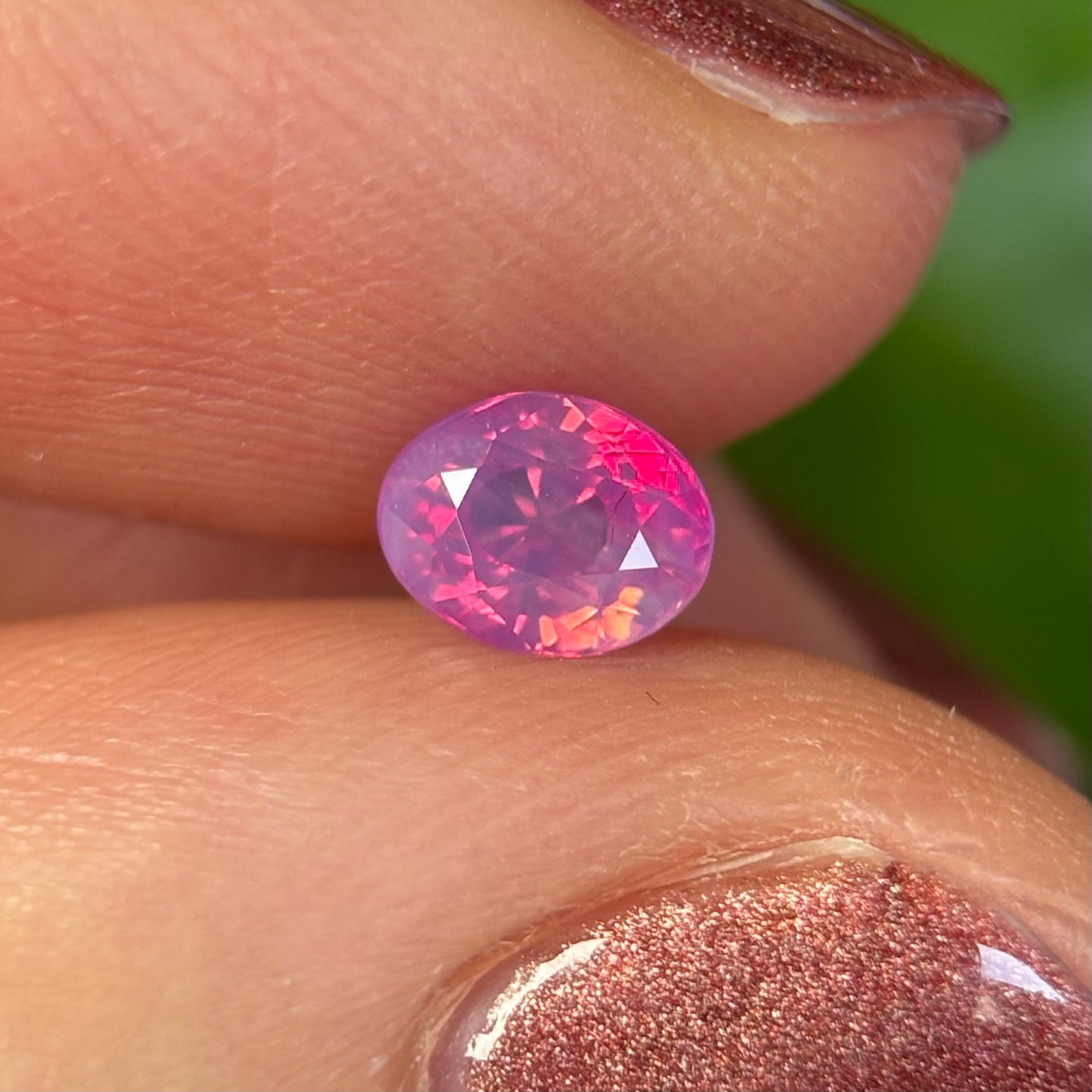 0.70 ct Natural Pink Milky Sapphire Vietnam. Cushion Shape. No Treatment.